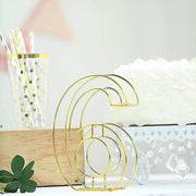8" tall 3D Metal Wire Gold Number Signs