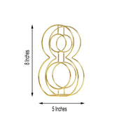 8" tall 3D Metal Wire Gold Number Signs