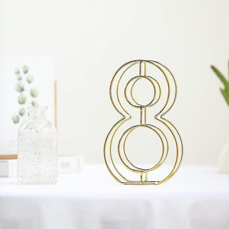 8" tall 3D Metal Wire Gold Number Signs