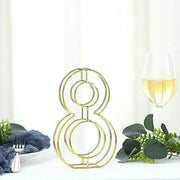 8" tall 3D Metal Wire Gold Number Signs