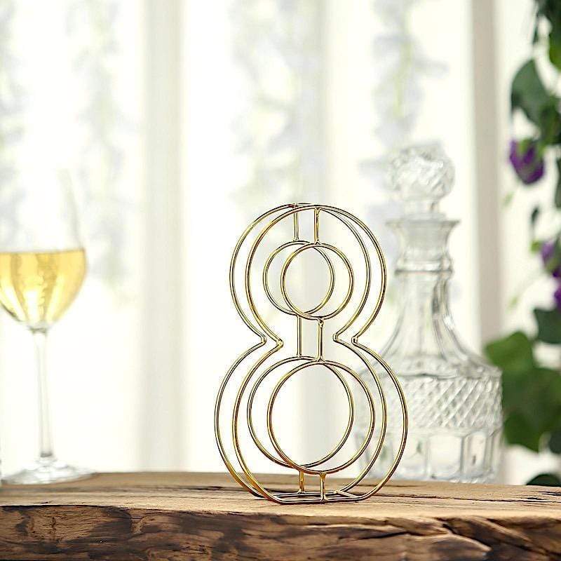 8" tall 3D Metal Wire Gold Number Signs