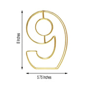 8" tall 3D Metal Wire Gold Number Signs