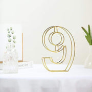 8" tall 3D Metal Wire Gold Number Signs