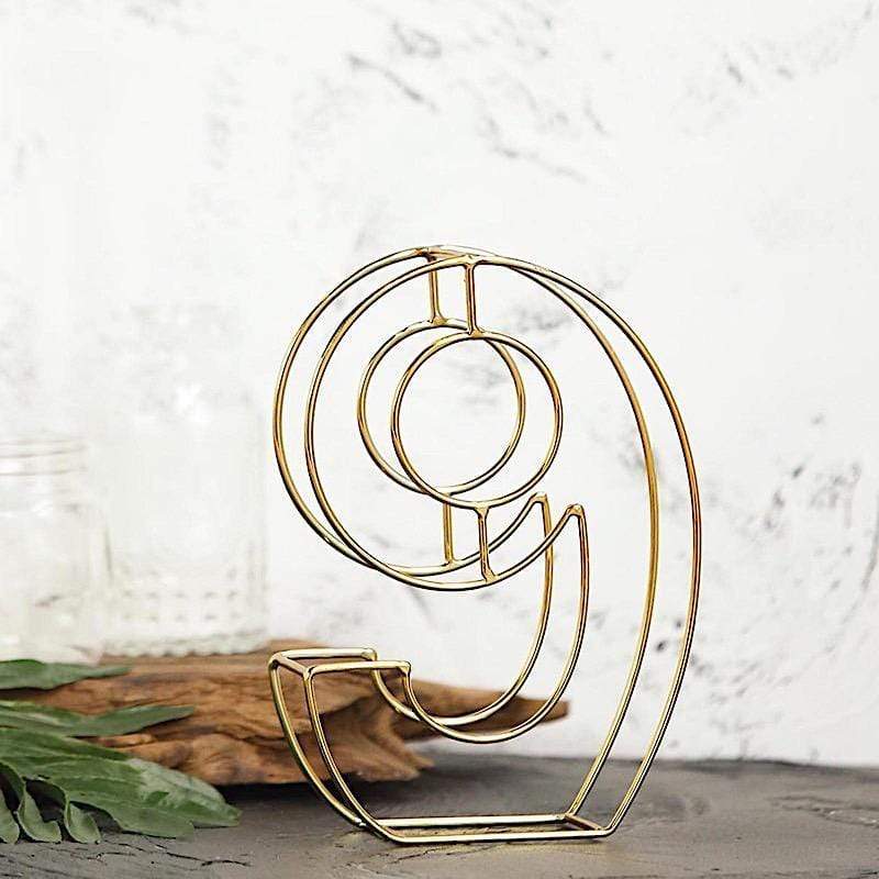 8" tall 3D Metal Wire Gold Number Signs