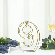 8" tall 3D Metal Wire Gold Number Signs
