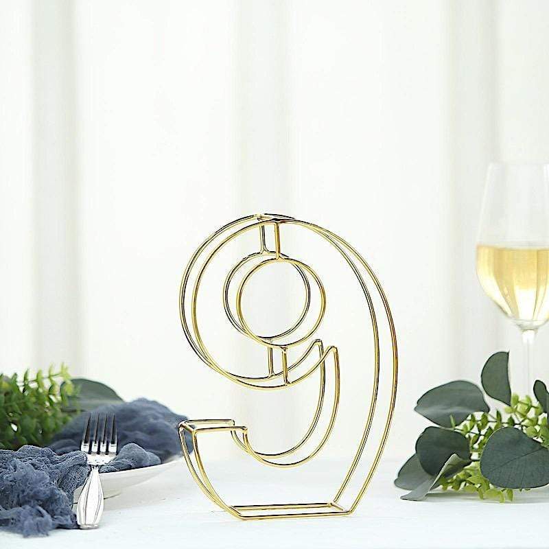 8" tall 3D Metal Wire Gold Number Signs