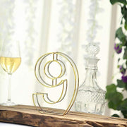 8" tall 3D Metal Wire Gold Number Signs