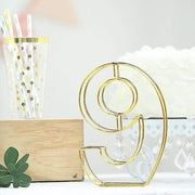 8" tall 3D Metal Wire Gold Number Signs