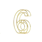 8" tall 3D Metal Wire Gold Number Signs WOD_METLTR02_8_6