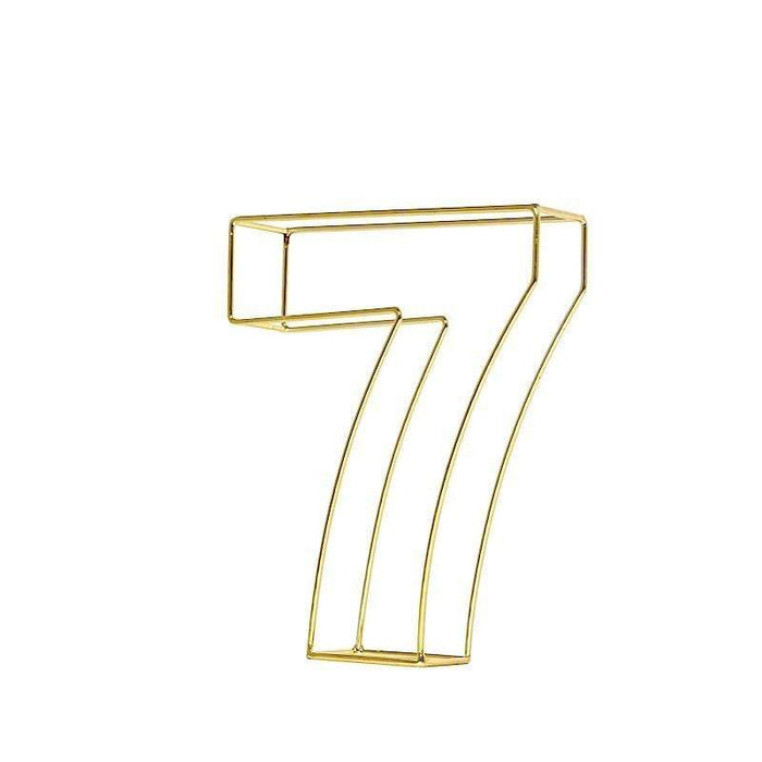 8" tall 3D Metal Wire Gold Number Signs WOD_METLTR02_8_7