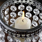 8" tall Faux Crystal Beaded Candle Holder Centerpiece