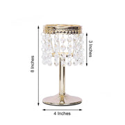 8" tall Faux Crystal Beaded Candle Holder Centerpiece