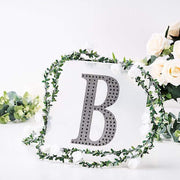 8" tall Letter Self-Adhesive Rhinestones Gem Sticker - Black