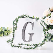8" tall Letter Self-Adhesive Rhinestones Gem Sticker - Black