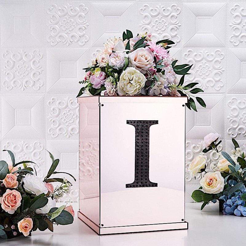 8" tall Letter Self-Adhesive Rhinestones Gem Sticker - Black