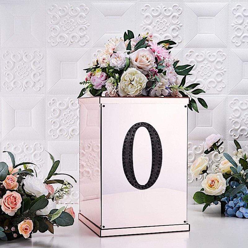 8" tall Letter Self-Adhesive Rhinestones Gem Sticker - Black