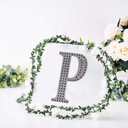 8" tall Letter Self-Adhesive Rhinestones Gem Sticker - Black