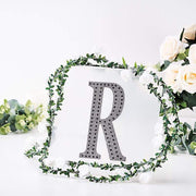 8" tall Letter Self-Adhesive Rhinestones Gem Sticker - Black