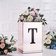 8" tall Letter Self-Adhesive Rhinestones Gem Sticker - Black