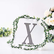 8" tall Letter Self-Adhesive Rhinestones Gem Sticker - Black