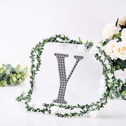 8" tall Letter Self-Adhesive Rhinestones Gem Sticker - Black