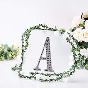 8" tall Letter Self-Adhesive Rhinestones Gem Sticker - Black