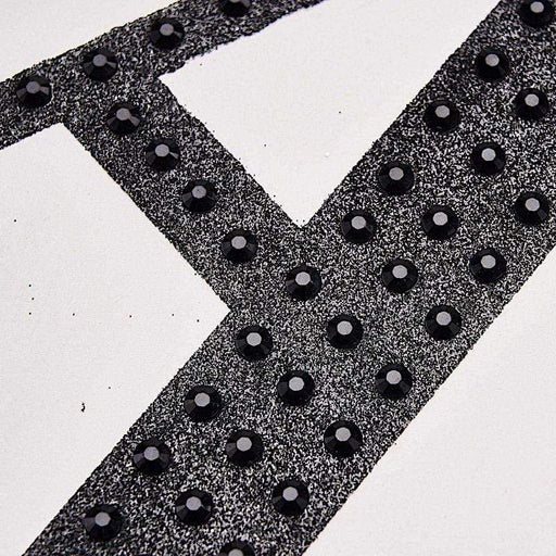 8" tall Letter Self-Adhesive Rhinestones Gem Sticker - Black