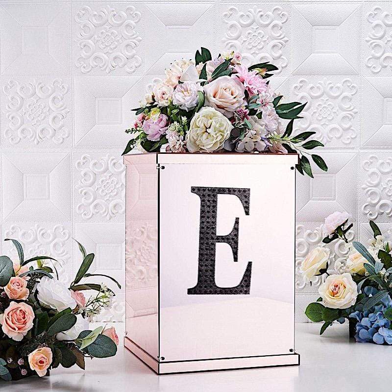 8" tall Letter Self-Adhesive Rhinestones Gem Sticker - Black