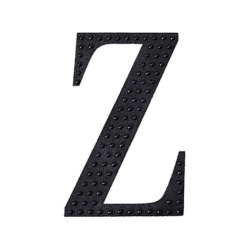 8" tall Letter Self-Adhesive Rhinestones Gem Sticker - Black DIA_NUM_GLIT8_BLK_Z