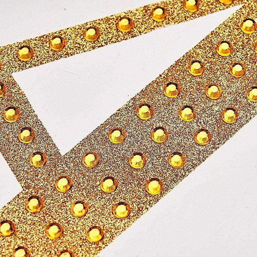 8" tall Letter Self-Adhesive Rhinestones Gem Sticker - Gold