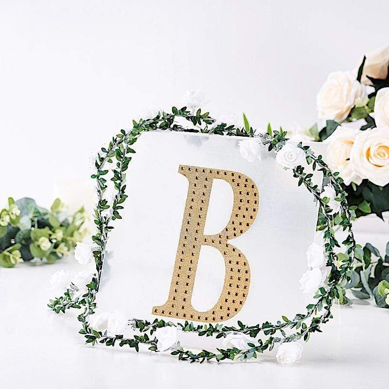8" tall Letter Self-Adhesive Rhinestones Gem Sticker - Gold