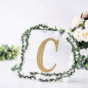 8" tall Letter Self-Adhesive Rhinestones Gem Sticker - Gold