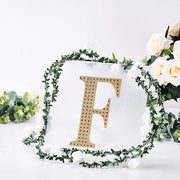 8" tall Letter Self-Adhesive Rhinestones Gem Sticker - Gold
