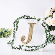 8" tall Letter Self-Adhesive Rhinestones Gem Sticker - Gold