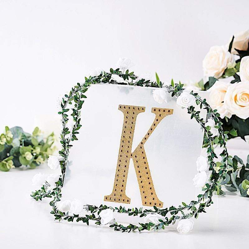 8" tall Letter Self-Adhesive Rhinestones Gem Sticker - Gold