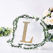 8" tall Letter Self-Adhesive Rhinestones Gem Sticker - Gold