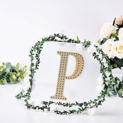 8" tall Letter Self-Adhesive Rhinestones Gem Sticker - Gold