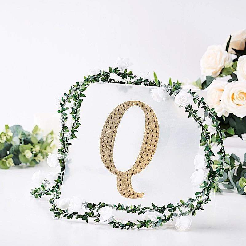 8" tall Letter Self-Adhesive Rhinestones Gem Sticker - Gold