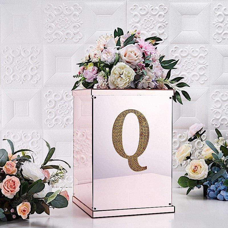 8" tall Letter Self-Adhesive Rhinestones Gem Sticker - Gold