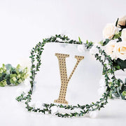 8" tall Letter Self-Adhesive Rhinestones Gem Sticker - Gold