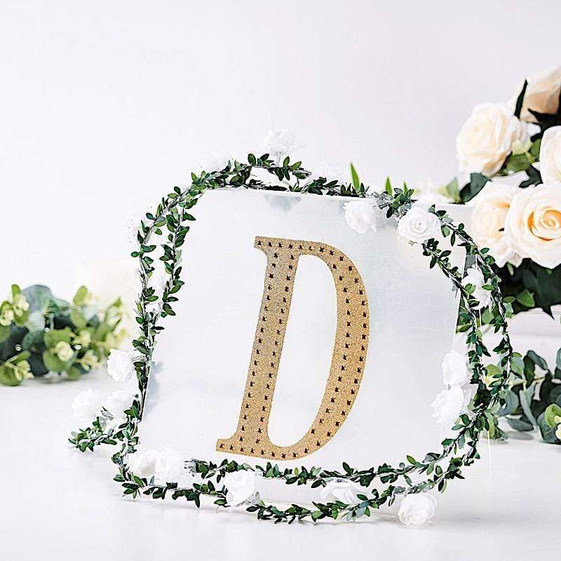 8" tall Letter Self-Adhesive Rhinestones Gem Sticker - Gold