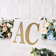 8" tall Letter Self-Adhesive Rhinestones Gem Sticker - Gold