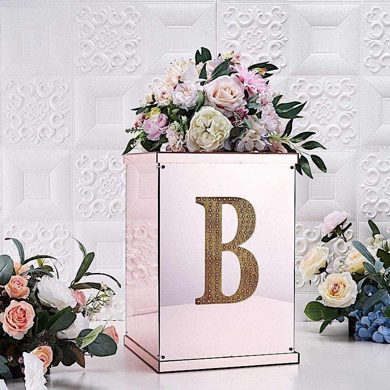 8" tall Letter Self-Adhesive Rhinestones Gem Sticker - Gold