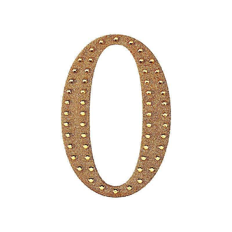 8" tall Letter Self-Adhesive Rhinestones Gem Sticker - Gold DIA_NUM_GLIT8_GOLD_O