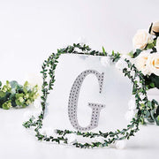 8" tall Letter Self-Adhesive Rhinestones Gem Sticker - Silver