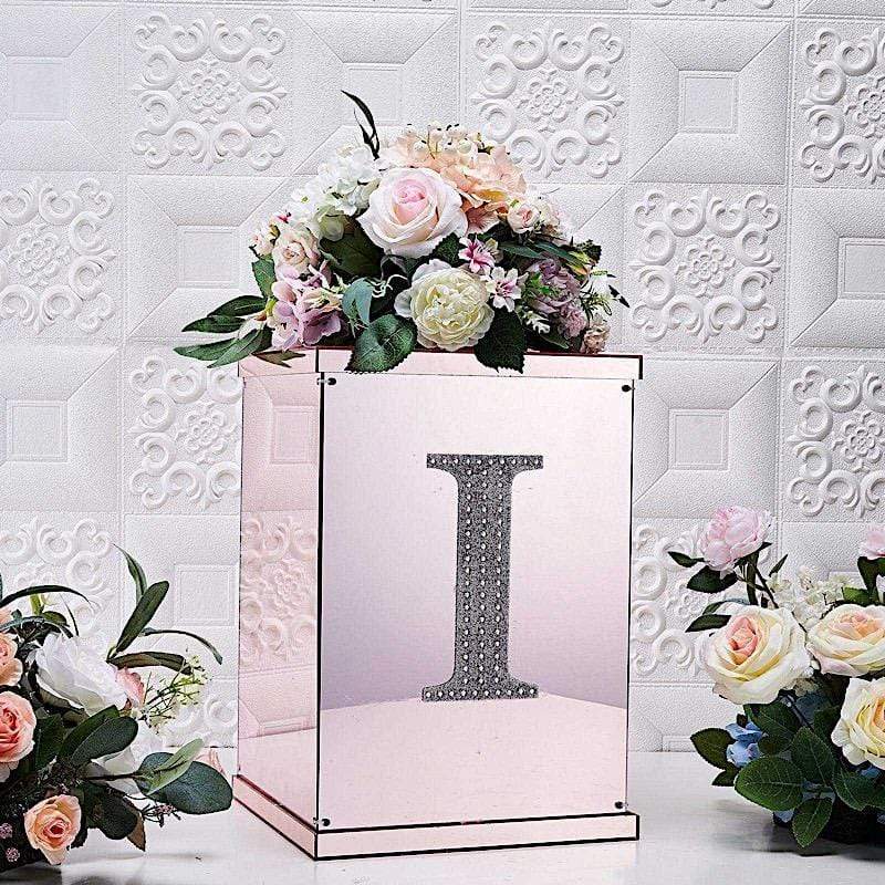 8" tall Letter Self-Adhesive Rhinestones Gem Sticker - Silver