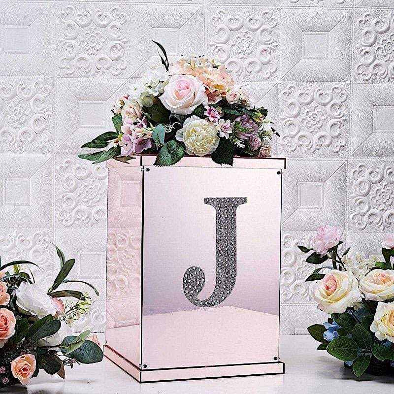 8" tall Letter Self-Adhesive Rhinestones Gem Sticker - Silver