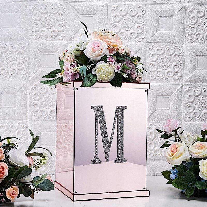 8" tall Letter Self-Adhesive Rhinestones Gem Sticker - Silver