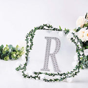 8" tall Letter Self-Adhesive Rhinestones Gem Sticker - Silver
