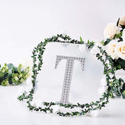 8" tall Letter Self-Adhesive Rhinestones Gem Sticker - Silver